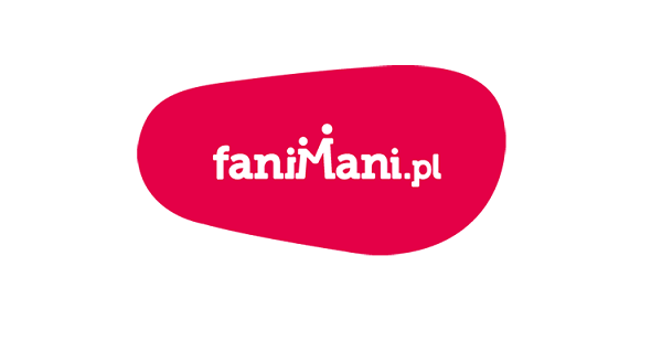 Logo faniMani to czerwony owal z białymi literami.