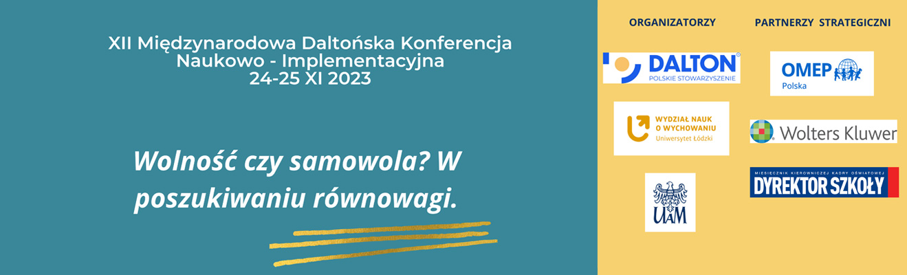 Baner informujący o konferencji z logotypami organizatorów i partnerów