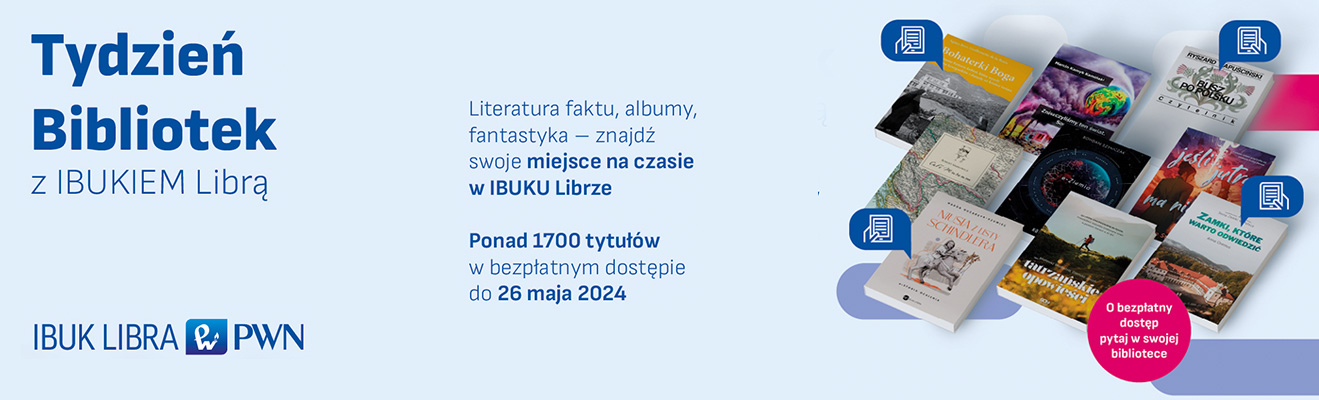 Baner informujący o Tygodniu Bibliotek z IBUK Libra.