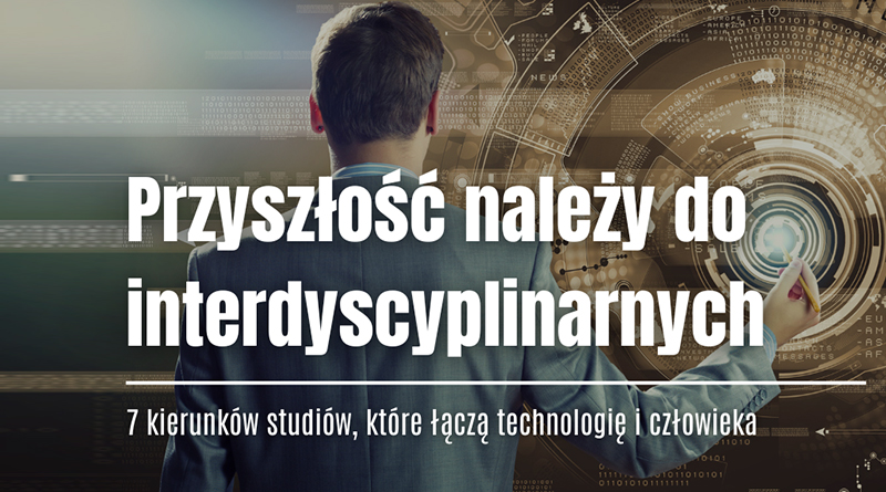 Osoba stoi przed holograficznymi okręgami i
