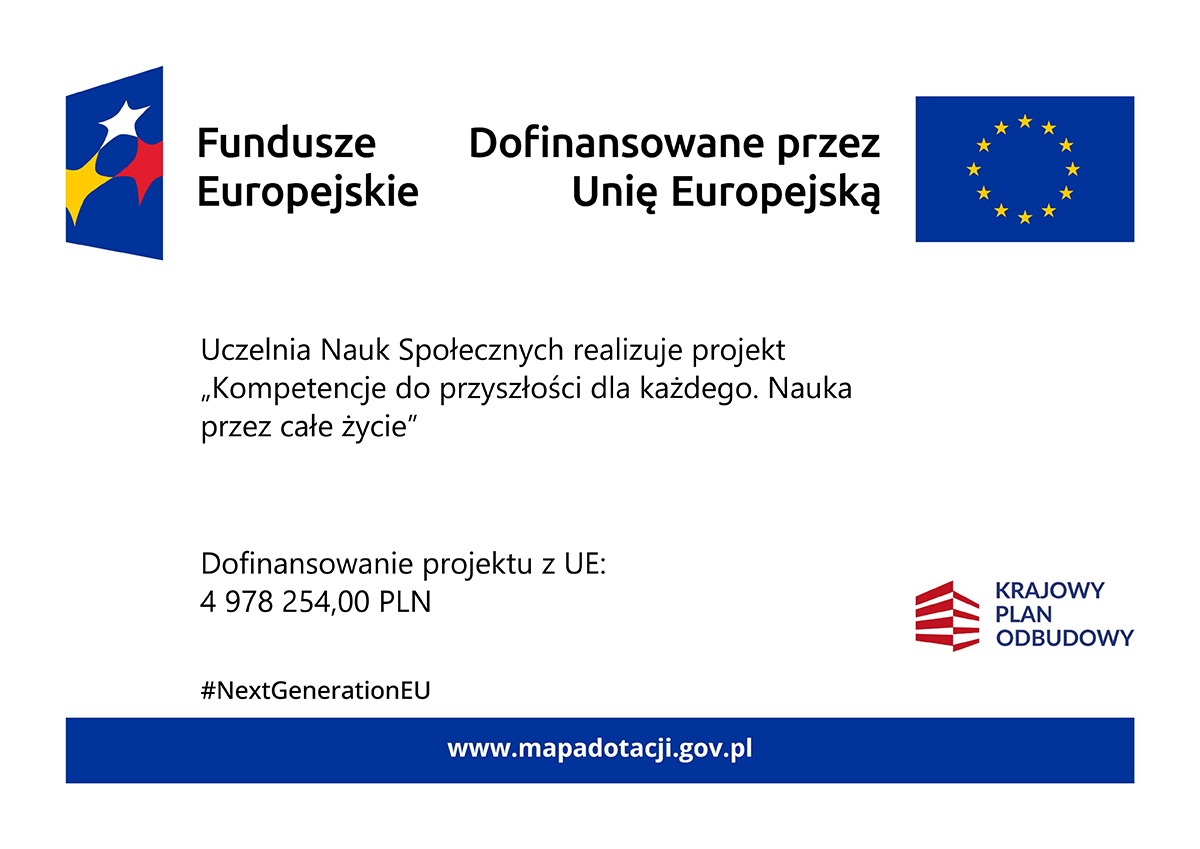 Plakat projektu KPO realizowanego przez UNS