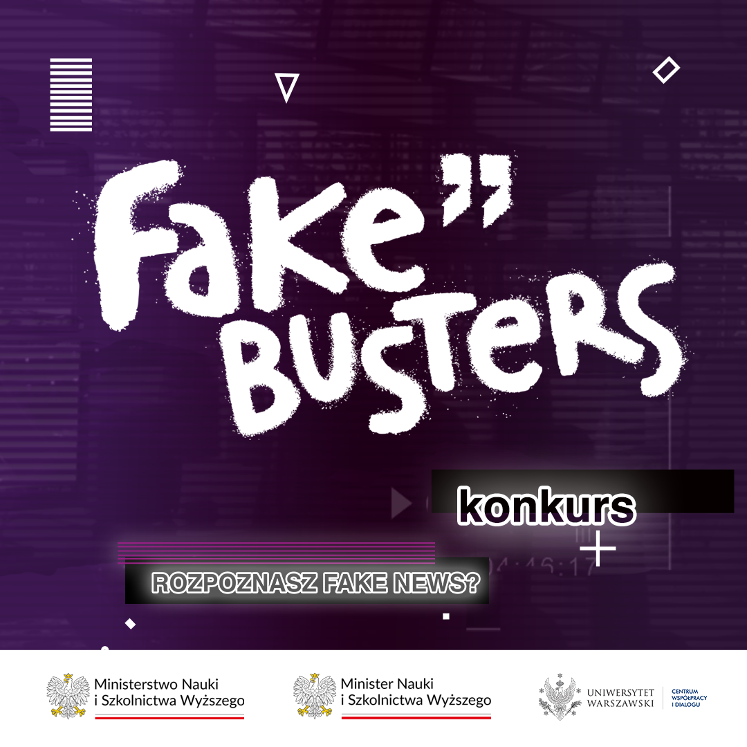 Baner informujący o konkursie FakeBusters