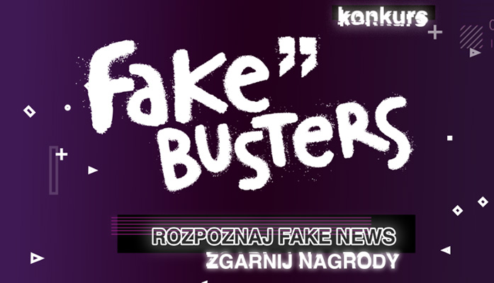 Baner informujący o konkursie FakeBusters